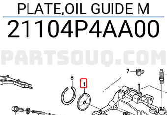 Honda 21104P4AA00 PLATE,OIL GUIDE M