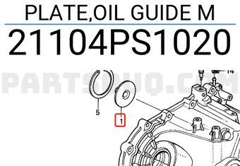 Honda 21104PS1020 PLATE,OIL GUIDE M
