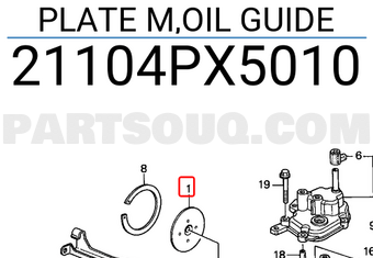 Honda 21104PX5010 PLATE M,OIL GUIDE