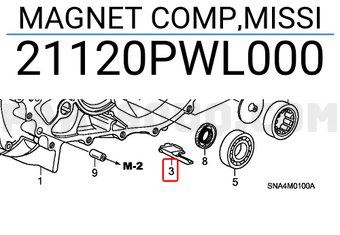 Honda 21120PWL000 MAGNET COMP,MISSI