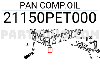 Honda 21150PET000 PAN COMP,OIL