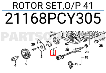 Honda 21168PCY305 ROTOR SET,O/P 41