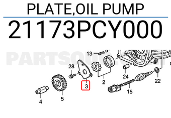 Honda 21173PCY000 PLATE,OIL PUMP