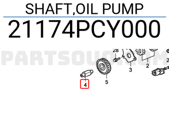 Honda 21174PCY000 SHAFT,OIL PUMP