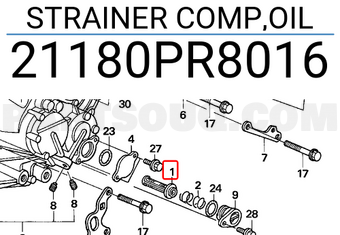 Honda 21180PR8016 STRAINER COMP,OIL