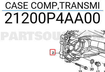 Honda 21200P4AA00 CASE COMP,TRANSMI