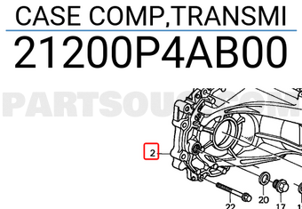 Honda 21200P4AB00 CASE COMP,TRANSMI