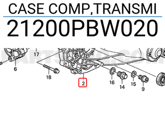 Honda 21200PBW020 CASE COMP,TRANSMI