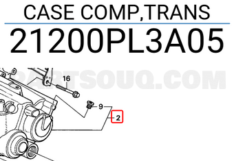 Honda 21200PL3A05 CASE COMP,TRANS