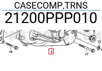 Honda 21200PPP010 CASECOMP,TRNS