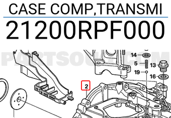 Honda 21200RPF000 CASE COMP,TRANSMI