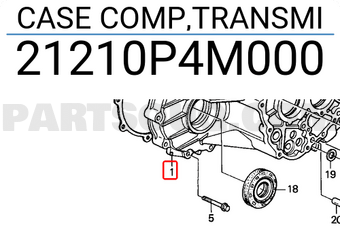 Honda 21210P4M000 CASE COMP,TRANSMI