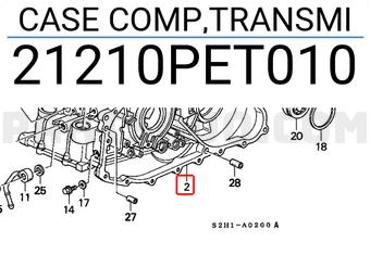 Honda 21210PET010 CASE COMP,TRANSMI