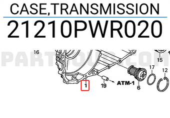 Honda 21210PWR020 CASE,TRANSMISSION