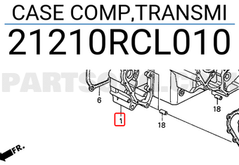 Honda 21210RCL010 CASE COMP,TRANSMI
