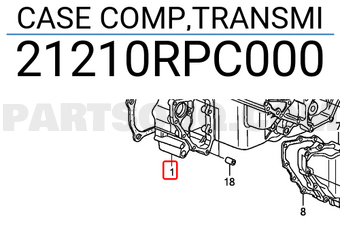 Honda 21210RPC000 CASE COMP,TRANSMI