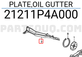 Honda 21211P4A000 PLATE,OIL GUTTER