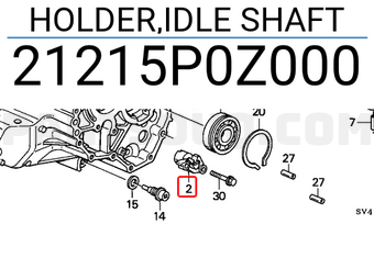 Honda 21215P0Z000 HOLDER,IDLE SHAFT
