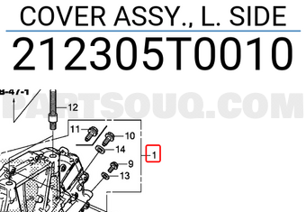 Honda 212305T0010 COVER ASSY., L. SIDE