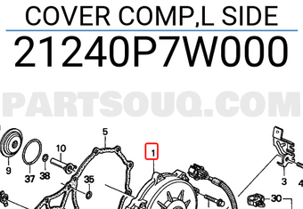 Honda 21240P7W000 COVER COMP,L SIDE