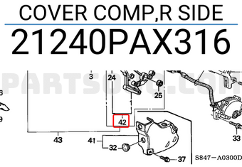Honda 21240PAX316 COVER COMP,R SIDE