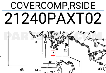 Honda 21240PAXT02 COVERCOMP,RSIDE