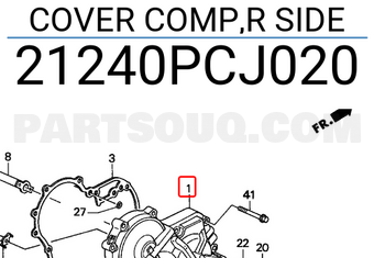 Honda 21240PCJ020 COVER COMP,R SIDE