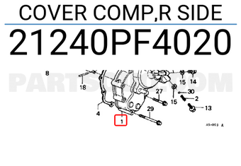 Honda 21240PF4020 COVER COMP,R SIDE