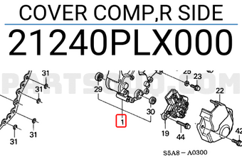 Honda 21240PLX000 COVER COMP,R SIDE