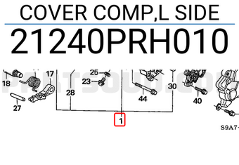 Honda 21240PRH010 COVER COMP,L SIDE