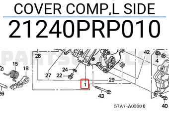 Honda 21240PRP010 COVER COMP,L SIDE