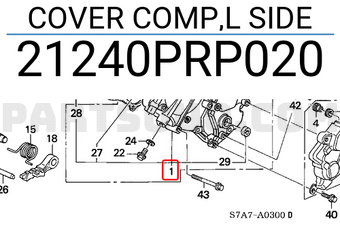 Honda 21240PRP020 COVER COMP,L SIDE