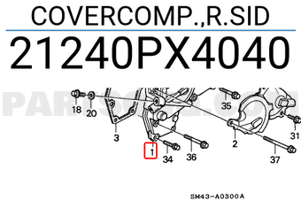 Honda 21240PX4040 COVERCOMP.,R.SID
