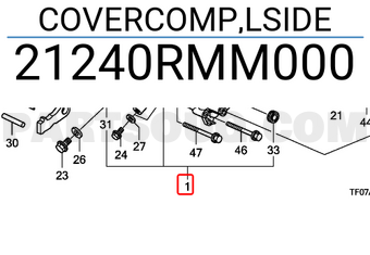 Honda 21240RMM000 COVERCOMP,LSIDE