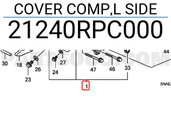 Honda 21240RPC000 COVER COMP,L SIDE