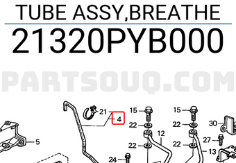 Honda 21320PYB000 TUBE ASSY,BREATHE