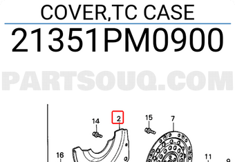 Honda 21351PM0900 COVER,TC CASE