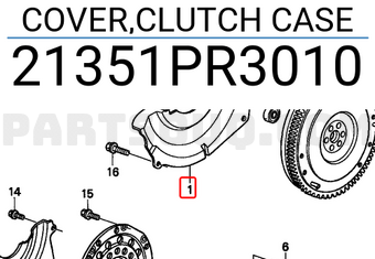 Honda 21351PR3010 COVER,CLUTCH CASE