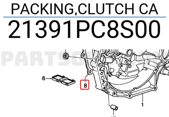 Honda 21391PC8S00 PACKING,CLUTCH CA