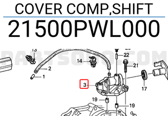 Honda 21500PWL000 COVER COMP,SHIFT