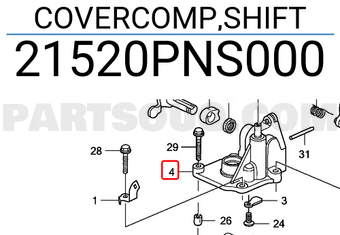 Honda 21520PNS000 COVERCOMP,SHIFT