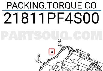 Honda 21811PF4S00 PACKING,TORQUE CO