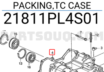 Honda 21811PL4S01 PACKING,TC CASE