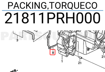 Honda 21811PRH000 PACKING,TORQUECO
