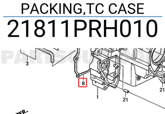 Honda 21811PRH010 PACKING,TC CASE