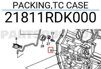 Honda 21811RDK000 PACKING,TC CASE