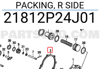Honda 21812P24J01 PACKING, R SIDE