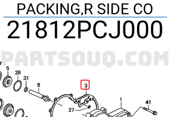 Honda 21812PCJ000 PACKING,R SIDE CO