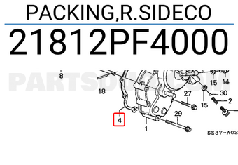 Honda 21812PF4000 PACKING,R.SIDECO