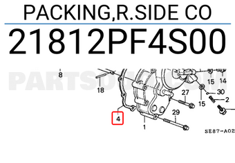 Honda 21812PF4S00 PACKING,R.SIDE CO